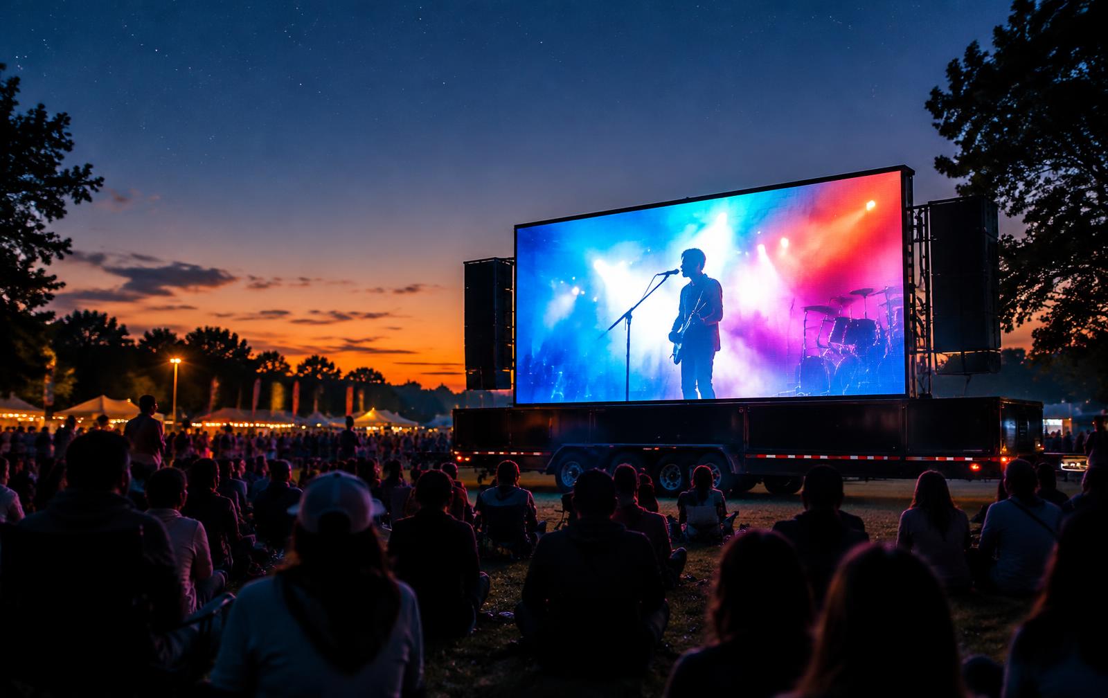 Mobile LED screen at an outdoor festival